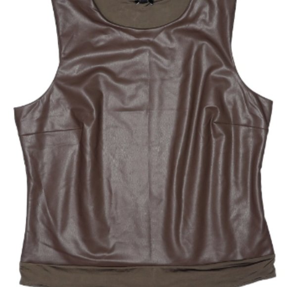 NWT Express Body Contour Faux Leather High Neck Bodysuit - Picture 5 of 7